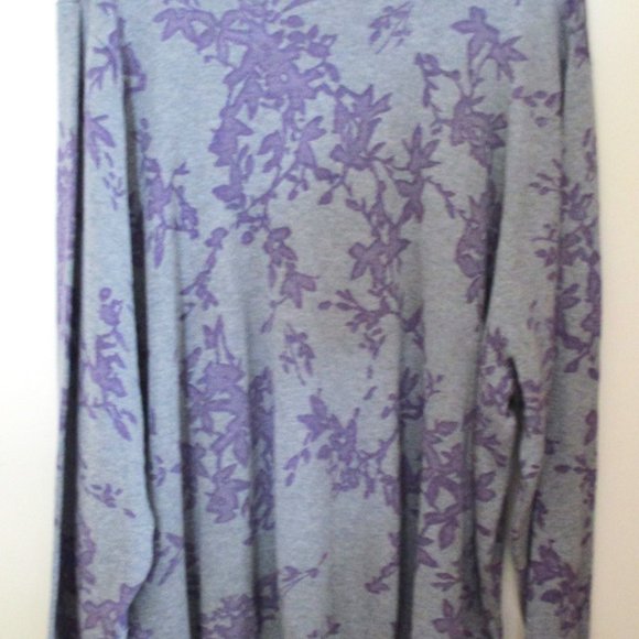 NWT! Sonoma Women's Plus Size Cardigan Sweater, Gray and Purple Floral, Size 3X - Picture 7 of 14